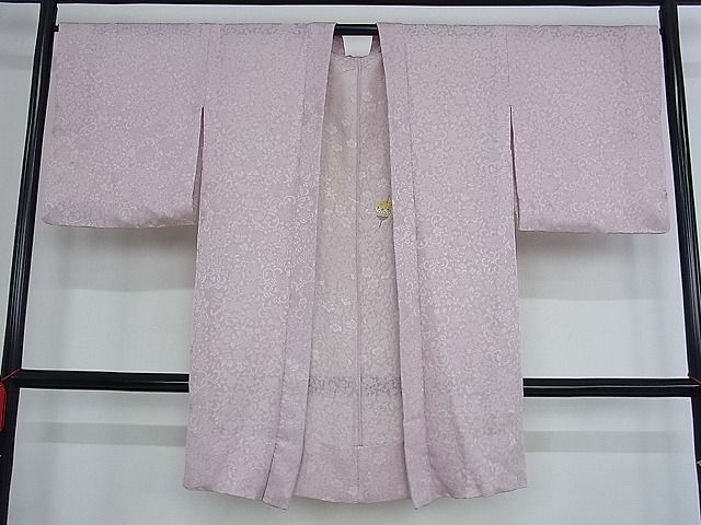 平和屋-こころ店■羽織　スリーシーズン　春夏秋　塵除け　花唐草紋紗　独楽　正絹　逸品　AAAD0543Bnp