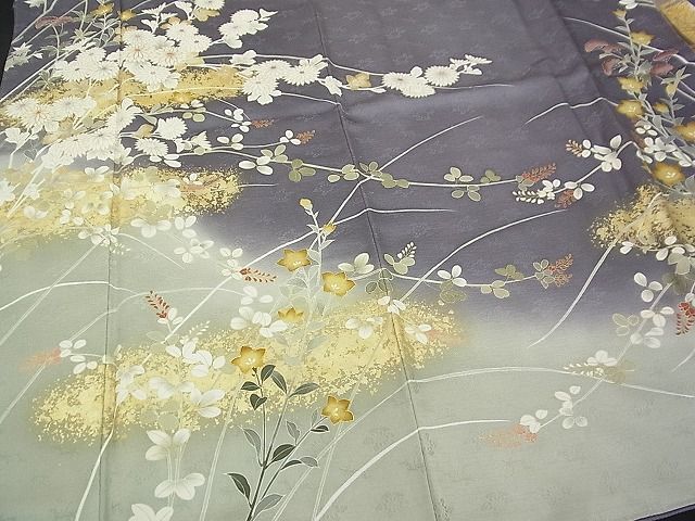 平和屋1■創業460年・千總　訪問着　駒刺繍　草花文　金彩　そごう扱い　逸品　CAAC1074vf_画像4