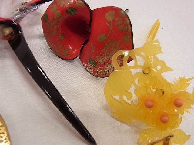  flat peace shop 1# kimono small articles hair ornament 32 point set . sphere . lacqering chopsticks type flower excellent article CAAC6310eg