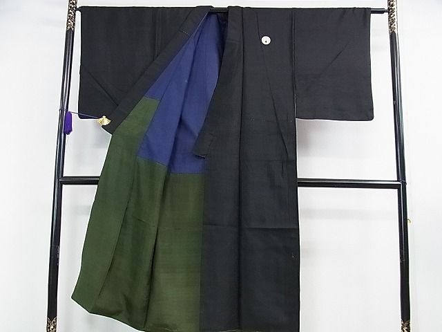 平和屋2■男性 黒紋付 羽織セット 逸品 DAAB9387eeeの画像3