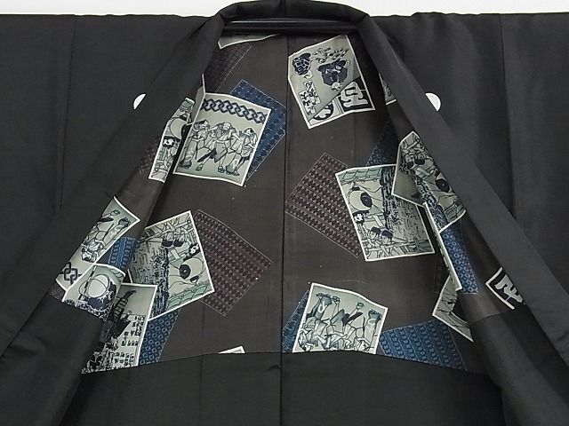 平和屋2■男性 黒紋付 羽織セット 逸品 DAAB9387eeeの画像9