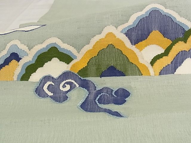 平和屋-こころ店■つけ帯 すくい織 飛雲文 正絹 逸品 AAAD9370Apfの画像4