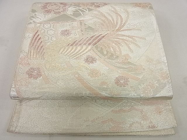 平和屋2◎佐賀錦　六通柄袋帯　几帳鳳凰花文　金銀糸　逸品　DAAA1611du_画像1