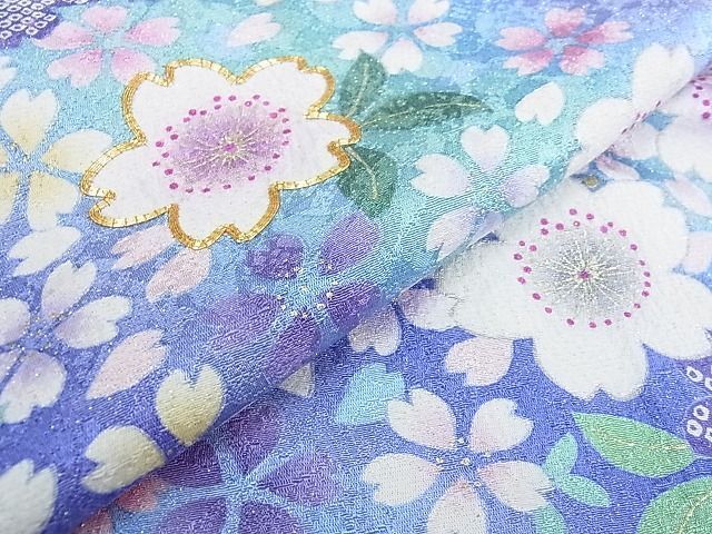 平和屋2■豪華振袖 駒刺繍 舞桜 暈し染め 金彩 金通し地 逸品 DAAB5874wbの画像6