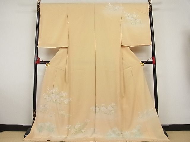 平和屋-こころ店■訪問着 浜ちりめん 枝花文 暈し染め 仮絵羽 正絹 逸品 未使用 AAAC0992Abrの画像1