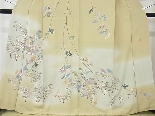 平和屋2■訪問着　友禅　作家物　風景花文　暈し染め　逸品　DAAB7863ps