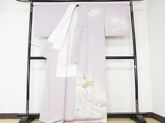 平和屋2■訪問着 駒刺繍 鬘帯流水花文 暈し染め 逸品 DAAB8041psの画像2