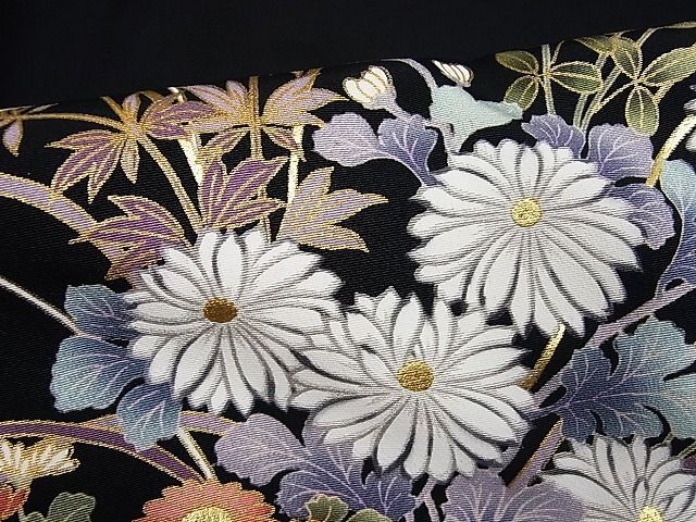  flat peace shop - here . shop # gorgeous kurotomesode piece embroidery group crane flower car writing gold paint silk excellent article AAAD3132Bph