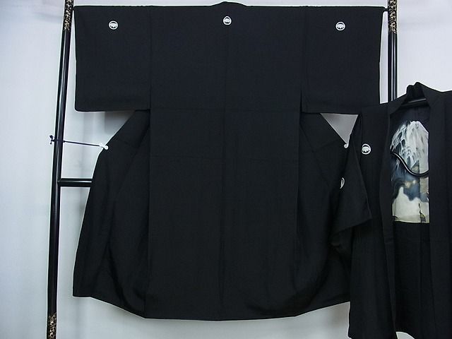 平和屋2■男性 黒紋付 羽織セット 逸品 DAAC1177wbの画像1