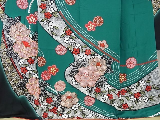 平和屋2■豪華振袖 駒刺繍 枝垂れ桜 牡丹文 金彩 逸品 DAAB8091psの画像4