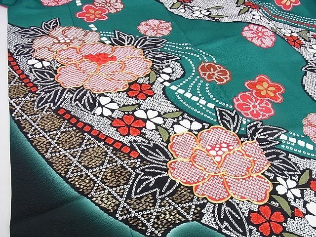 平和屋2■豪華振袖 駒刺繍 枝垂れ桜 牡丹文 金彩 逸品 DAAB8091psの画像5