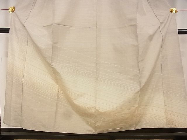 平和屋-こころ店■高機紬織里 訪問着 単衣 手織り絣 反端付き 正絹 逸品 AAAD2976Ackの画像3