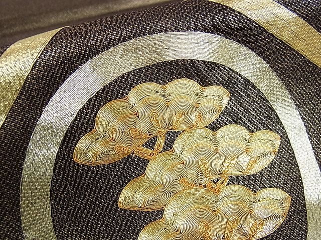 平和屋2■六通太鼓柄袋帯 総駒刺繍 金糸 逸品 DAAB4833icの画像4