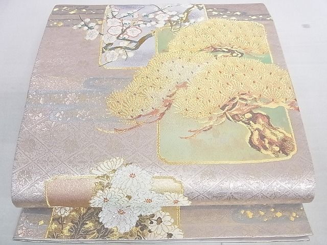 平和屋2■六通柄袋帯　唐織　昌華瑞祥　金銀糸　逸品　DAAB4840ic_画像1