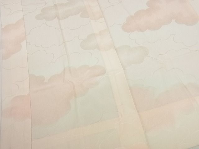 平和屋2■振袖用長襦袢 無双仕立て 雲重ね地紋 逸品 DAAA1704duの画像1