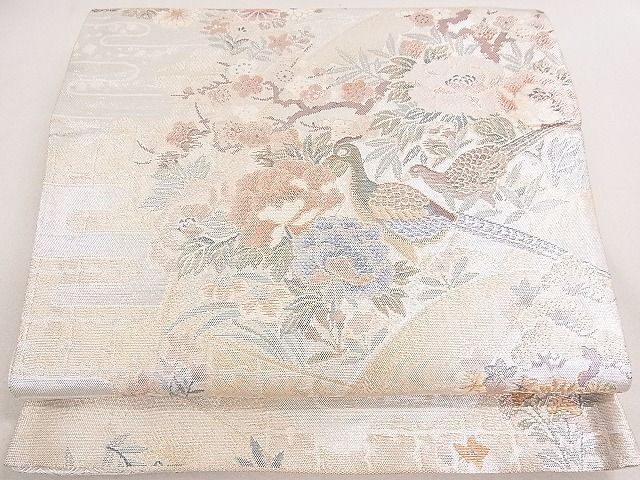 平和屋2◎佐賀錦 六通柄袋帯 地紙花鳥文 金銀糸 逸品 DAAA5385yyyの画像1