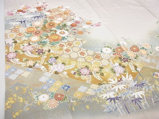 平和屋2■豪華色留袖　作家物　駒刺繍　吉祥花文　暈し染め　金彩　逸品　DAAB8107ps_画像4