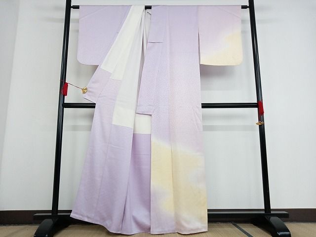 平和屋-こころ店■訪問着 青海波地紋 暈し染め 正絹 逸品 AAAD0473Bnpの画像2