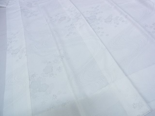 平和屋-こころ店■長襦袢 無双仕立て 流水梅地紋 洗える着物 AAAD9875Atnの画像3