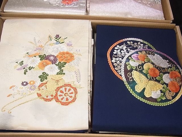 平和屋■名古屋帯 まとめて100点 蝶 花柄 駒刺繍 金銀糸 など 着用可能多数 未使用品あり 全て正絹 se1481_画像2