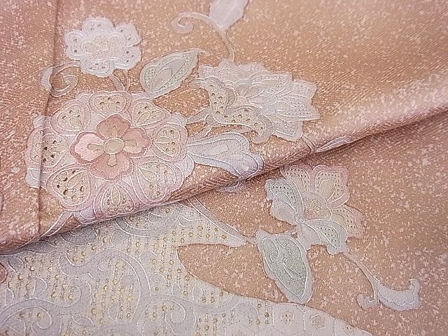 平和屋-こころ店■訪問着 中国三大刺繍 汕頭刺繍 スワトウ刺繍 更紗草花文 たたき染め 金彩 正絹 逸品 AAAE4326Bnpの画像5