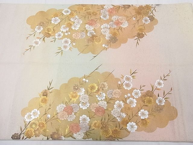 平和屋1■太鼓柄袋帯　刺繍　枝花文　金銀彩　逸品　CAAC3851fb_画像6