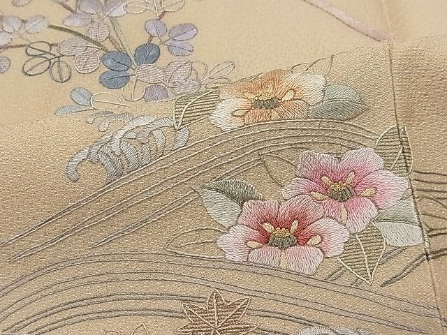 平和屋1■訪問着　総刺繍　立波花籠文　金糸　逸品　CAAC2932ua_画像6