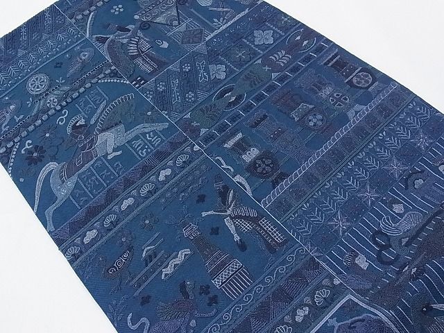 平和屋1■つけ帯 総刺繍 相良刺繍 エジプト壁画文様 逸品 CAAC2234hyの画像3
