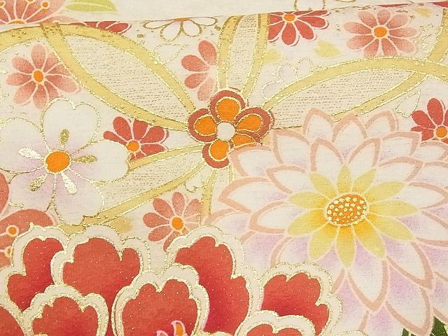  flat peace shop - here . shop # gorgeous long-sleeved kimono embroidery flower ... dyeing gold paint silver through . ground silk excellent article AAAD4332Ata