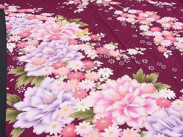 平和屋野田店■豪華振袖　作家物　金駒刺繍　花蝶文　銀通し地　逸品　BAAD1714hj_画像5