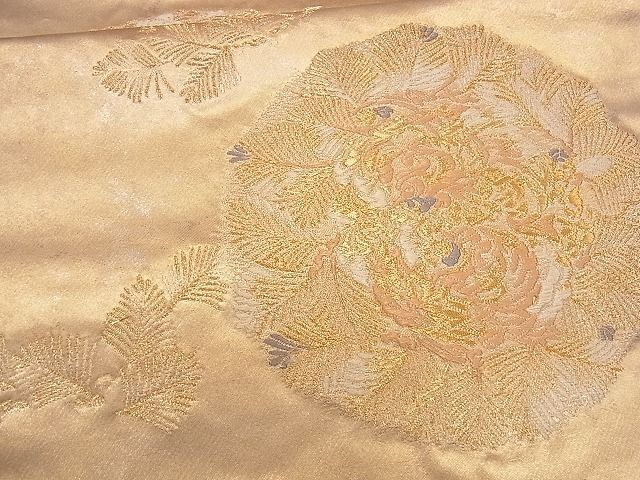 平和屋1■六通柄袋帯　正倉院花鳥文　金糸　引箔　逸品　CAAC4828eg_画像3