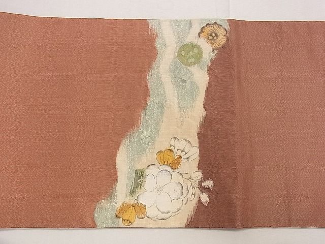 平和屋1■太鼓柄袋帯　すくい織　辻が花　金彩　逸品　CAAC4857eg_画像6