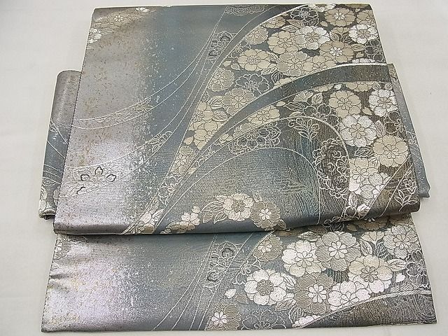 平和屋野田店◎つけ帯 流水舞花文 金銀糸 引箔 逸品 BAAC6629eaの画像2