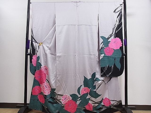  flat peace shop 1# gorgeous long-sleeved kimono .. silver . excellent article CAAC8088ze