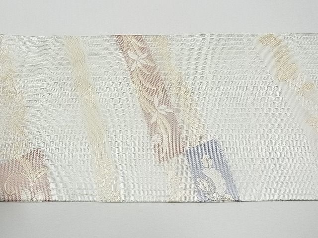 平和屋1■夏物 九寸名古屋帯 唐織 花唐草文 金銀糸 逸品 CAAC6818txの画像6