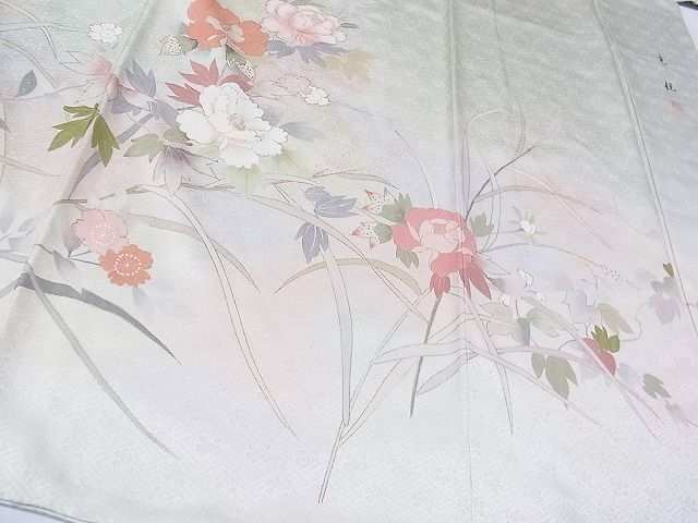 平和屋1■訪問着　作家物　刺繍　枝花文　暈し染め　金彩　逸品　CAAC2268hy_画像5