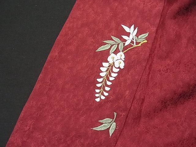 平和屋1■訪問着　刺繍　胡蝶蘭　舞蝶文　暈し染め　金銀彩　逸品　CAAC2474yc_画像6