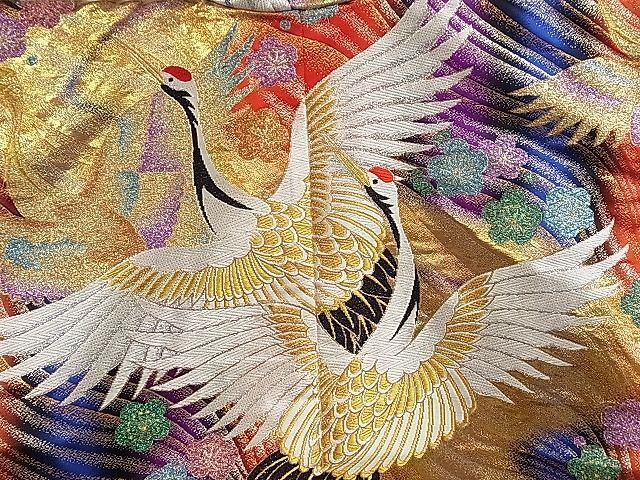  flat peace shop 1# colorful wedding kimono Japanese clothes wedding wedding bride god company . type Tang woven . water . crane Mai flower writing gold silver . excellent article CAAC9642ze