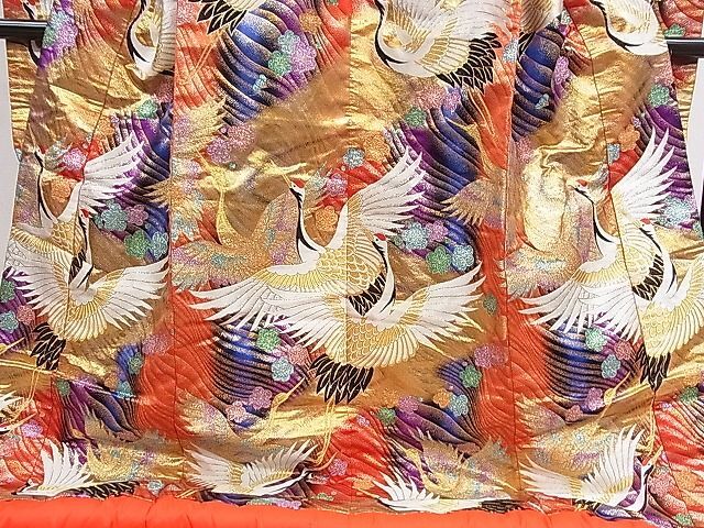  flat peace shop 1# colorful wedding kimono Japanese clothes wedding wedding bride god company . type Tang woven . water . crane Mai flower writing gold silver . excellent article CAAC9642ze