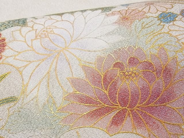 平和屋1■太鼓柄袋帯　綴れ　松皮菱鳳凰華紋　金彩　紙箱付き　逸品　CAAB0083fb_画像6