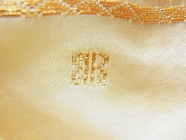 平和屋1◎西陣 服部織物謹製 六通柄袋帯 白鳥緞子 金銀糸 逸品 CAAC4554inの画像3