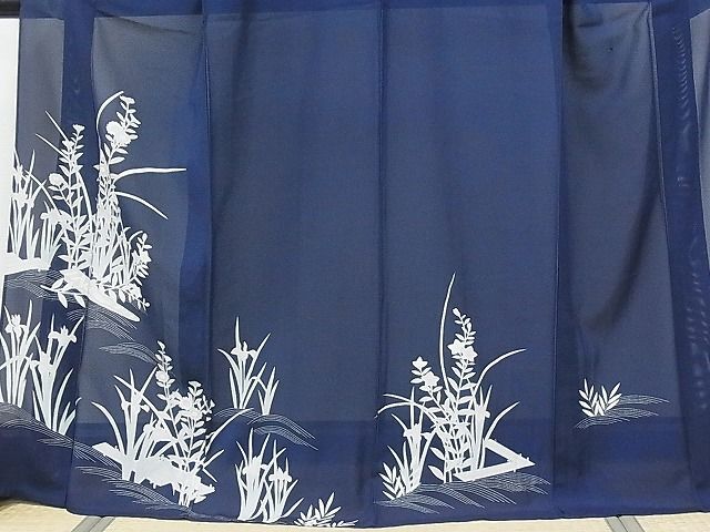 平和屋-こころ店■夏物　訪問着　絽　草花文　銀彩　正絹　逸品　AAAD7436Acs_画像3