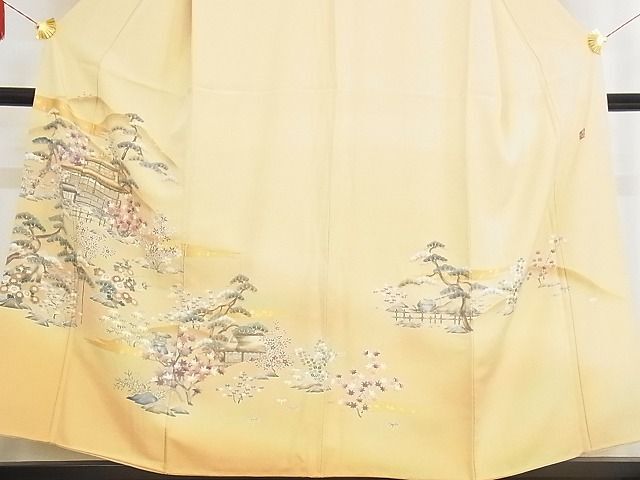 平和屋-こころ店■豪華色留袖　作家物　駒刺繍　風景文　暈し染め　金彩　正絹　逸品　AAAD1478Ahg_画像3