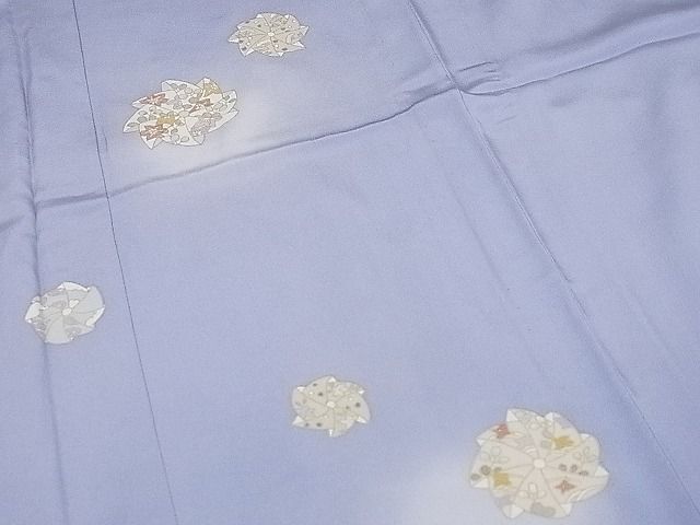 平和屋-こころ店■訪問着　単衣　刺繍　風車花文　蛍暈し　金彩　高島屋扱い　正絹　逸品　AAAE3076cy_画像4