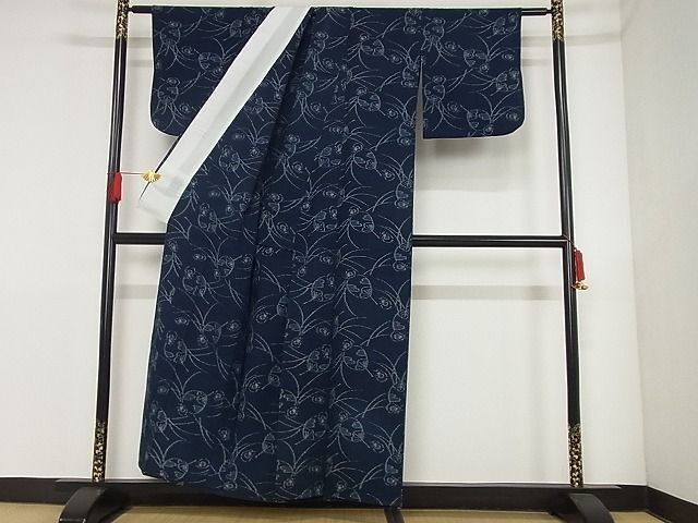 平和屋-こころ店■久留米絣 単衣 うちわ 綿 逸品 AAAE8606Ackの画像3