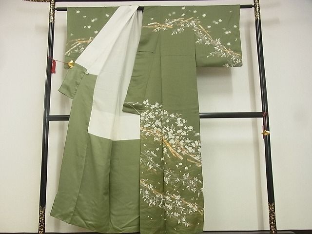 平和屋-こころ店■訪問着　駒刺繍　束ね熨斗枝梅文　金彩　正絹　逸品　AAAE0927Atn_画像2