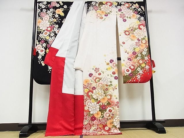  flat peace shop - here . shop # gorgeous long-sleeved kimono piece embroidery flower butterfly writing hand ... dyeing gold paint silk excellent article AAAE1311Bzg