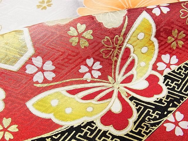  flat peace shop - here . shop # gorgeous long-sleeved kimono piece embroidery flower butterfly writing hand ... dyeing gold paint silk excellent article AAAE1311Bzg