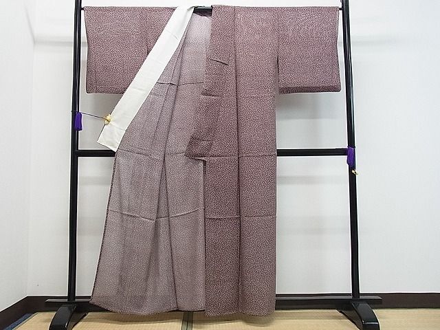 平和屋1■夏物　銀座きしや　小紋　絽　大小あられ　反端・たとう紙付き　逸品　CAAC5651gh_画像2