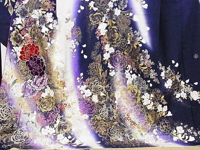  flat peace shop - here . shop # wedding fashion designer * katsura tree . beautiful long-sleeved kimono . flower writing rhinestone .. dyeing gold paint gold silver thread silk excellent article AAAE1338Bzg